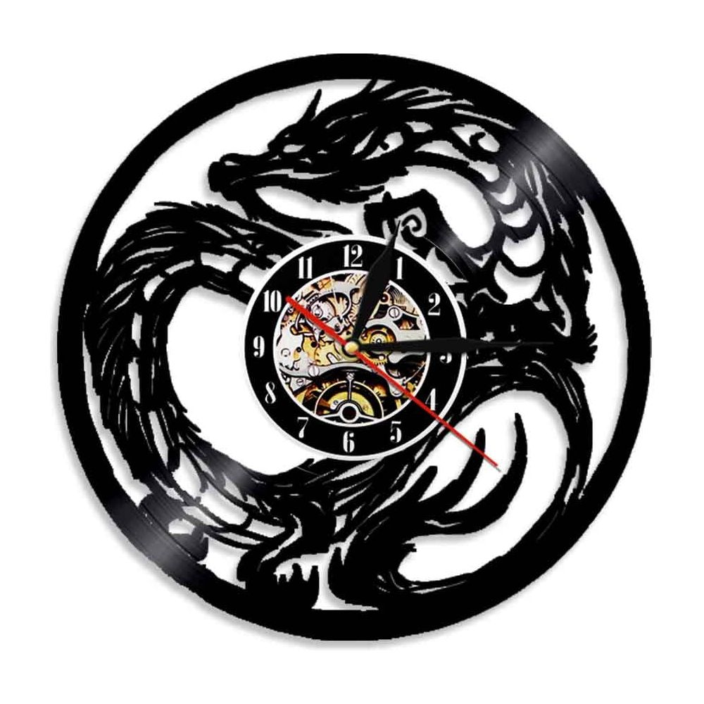 Horloge Murale Design | Dragon Mytique | Designix - Horloge murales Sans LED   - https://designix.fr/