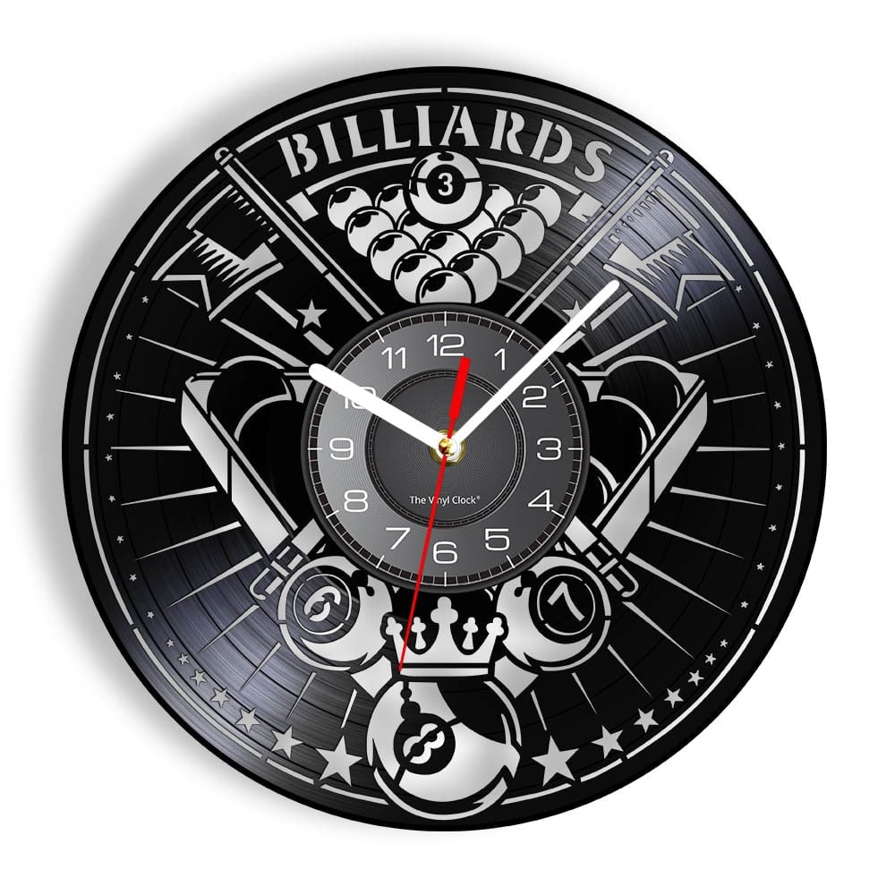 Horloge Murale Design | Espace Billard | Designix - Horloge murales Sans LED 30 cm  - https://designix.fr/