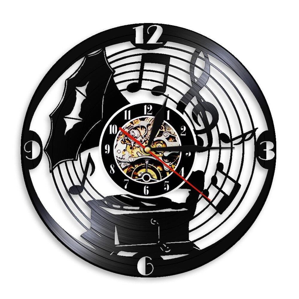Horloge Murale Design | Gramophone | Designix - Horloge murales Sans LED   - https://designix.fr/
