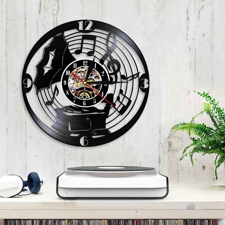 Horloge Murale Design | Gramophone | Designix - Horloge murales    - https://designix.fr/