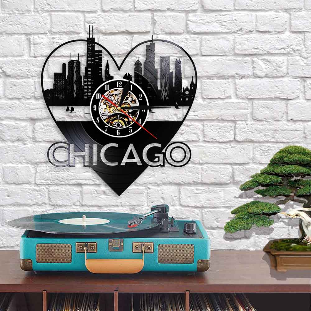 Horloge Murale Design | I Love Chicago | Designix - Horloge murales    - https://designix.fr/