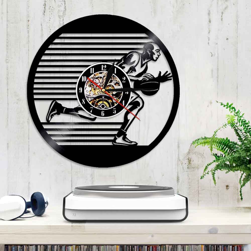 Horloge Murale Design | Joueur de Basket | Designix - Horloge murales    - https://designix.fr/