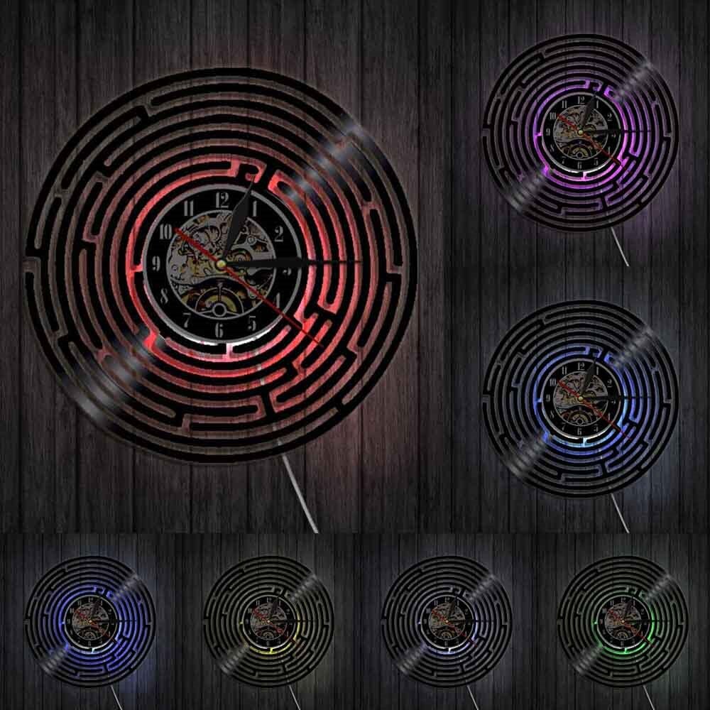 Horloge murale design | Labyrinthe | Designix - Horloge murales Avec LED   - https://designix.fr/