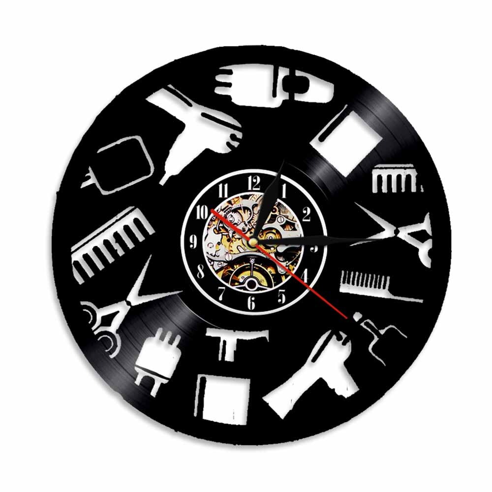 Horloge murale design | Les instruments du Coiffeur | Designix - Horloge murales Sans LED   - https://designix.fr/