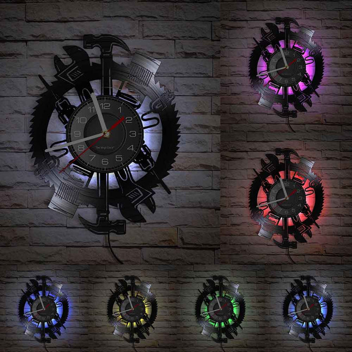 Horloge Murale Design | Les Outils de l'artisan | Designix - Horloge murales Avec LED 30 cm  - https://designix.fr/