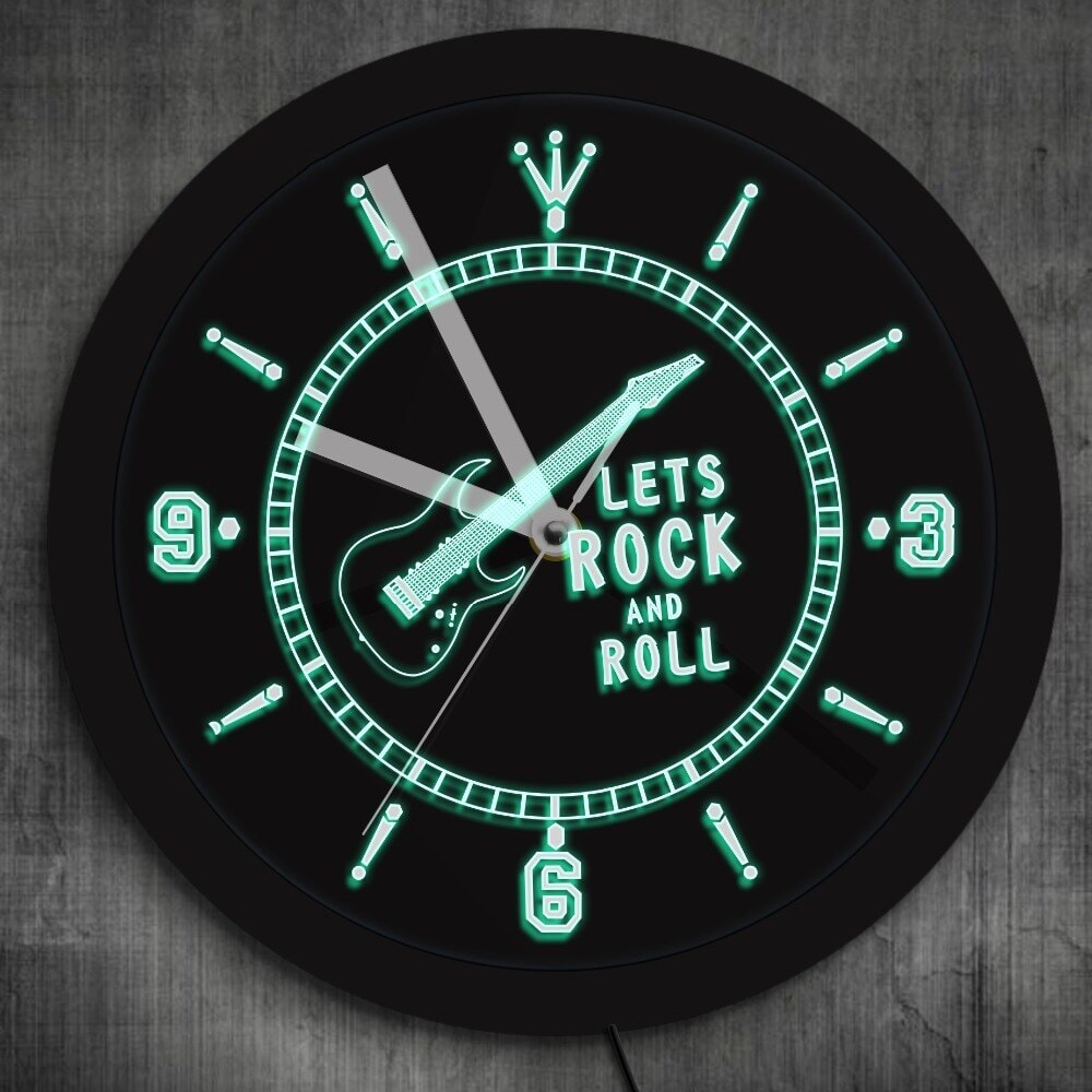 Horloge Murale Design | Let's Rock and Roll | Designix - Horloge murales    - https://designix.fr/