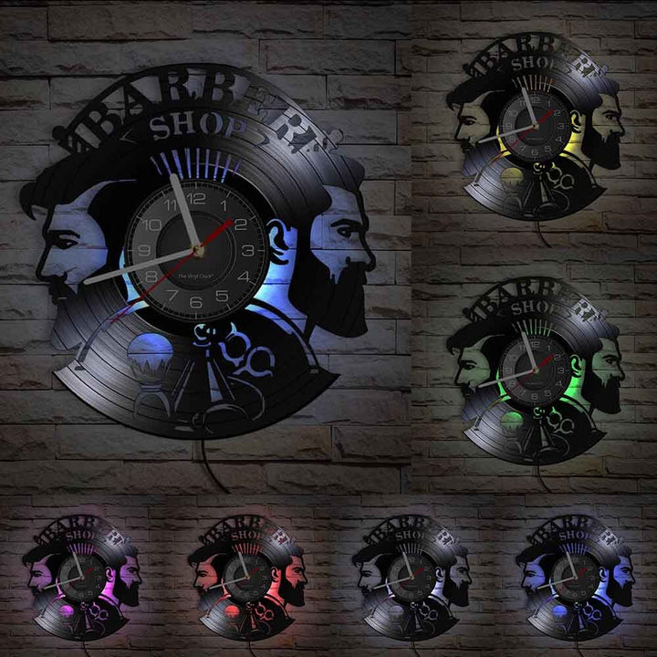 Horloge murale design | Magasin de coiffure | Designix - Horloge murales Avec LED 30 cm  - https://designix.fr/