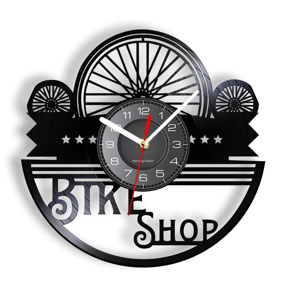Horloge murale design | Magasin de vélos | Designix - Horloge murales Sans LED 30 cm  - https://designix.fr/