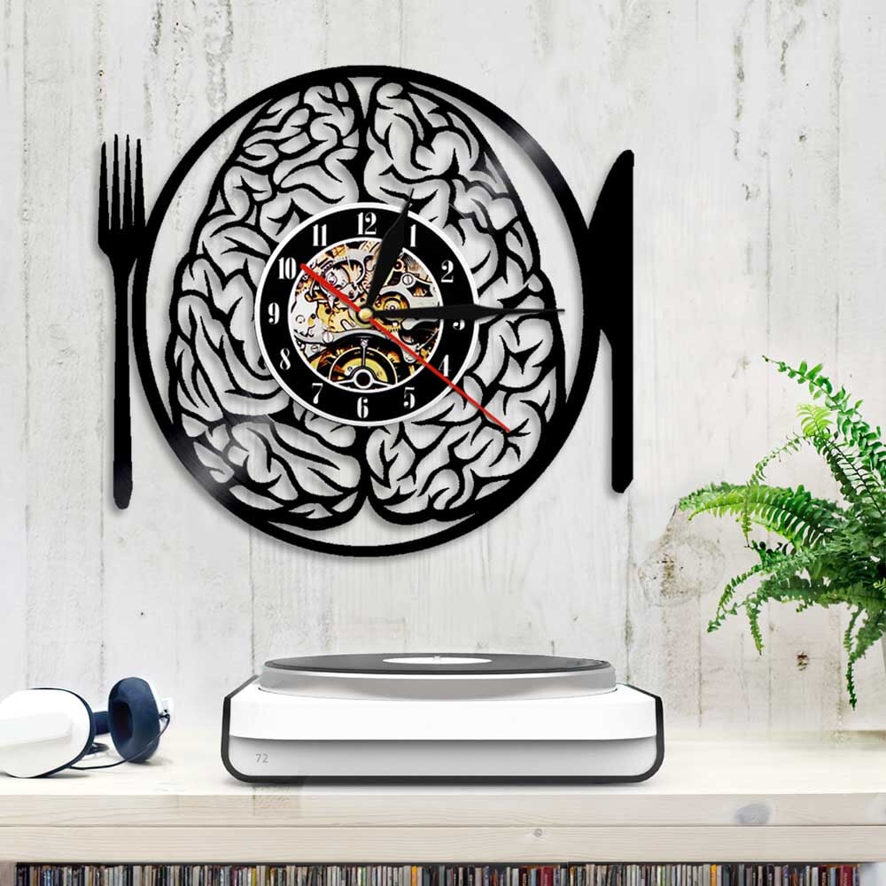 Horloge Murale Design | Ne mange pas mon cerveau | Designix - Horloge murales    - https://designix.fr/