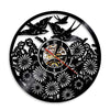 Horloge murale design | Oiseaux sur champs de fleurs