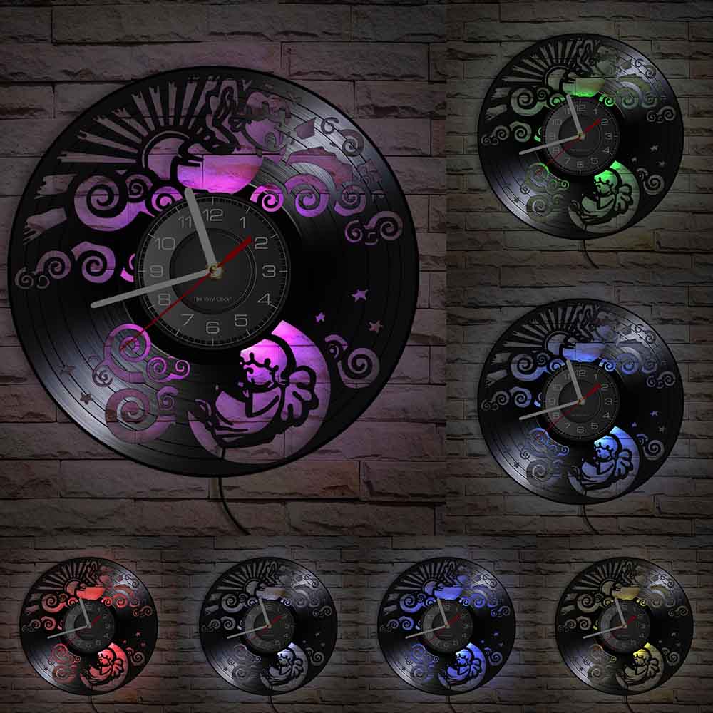 Horloge murale design | Petit Ange | Designix - Horloge murales Avec LED 30 cm  - https://designix.fr/
