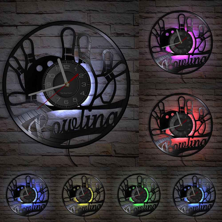 Horloge Murale Design | Quille de Bowling | Designix - Horloge murales Avec LED 30 cm  - https://designix.fr/