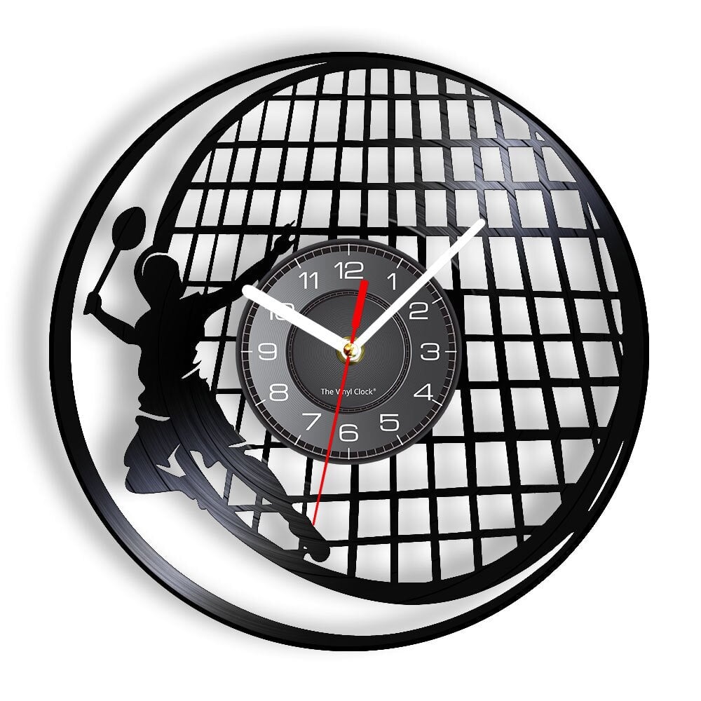 Horloge murale design | Raquette Badminton | Designix - Horloge murales Sans LED 30 cm  - https://designix.fr/
