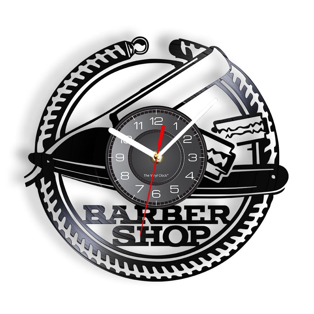 Horloge murale design | Rasoir de coiffeur | Designix - Horloge murales Sans LED 30 cm  - https://designix.fr/
