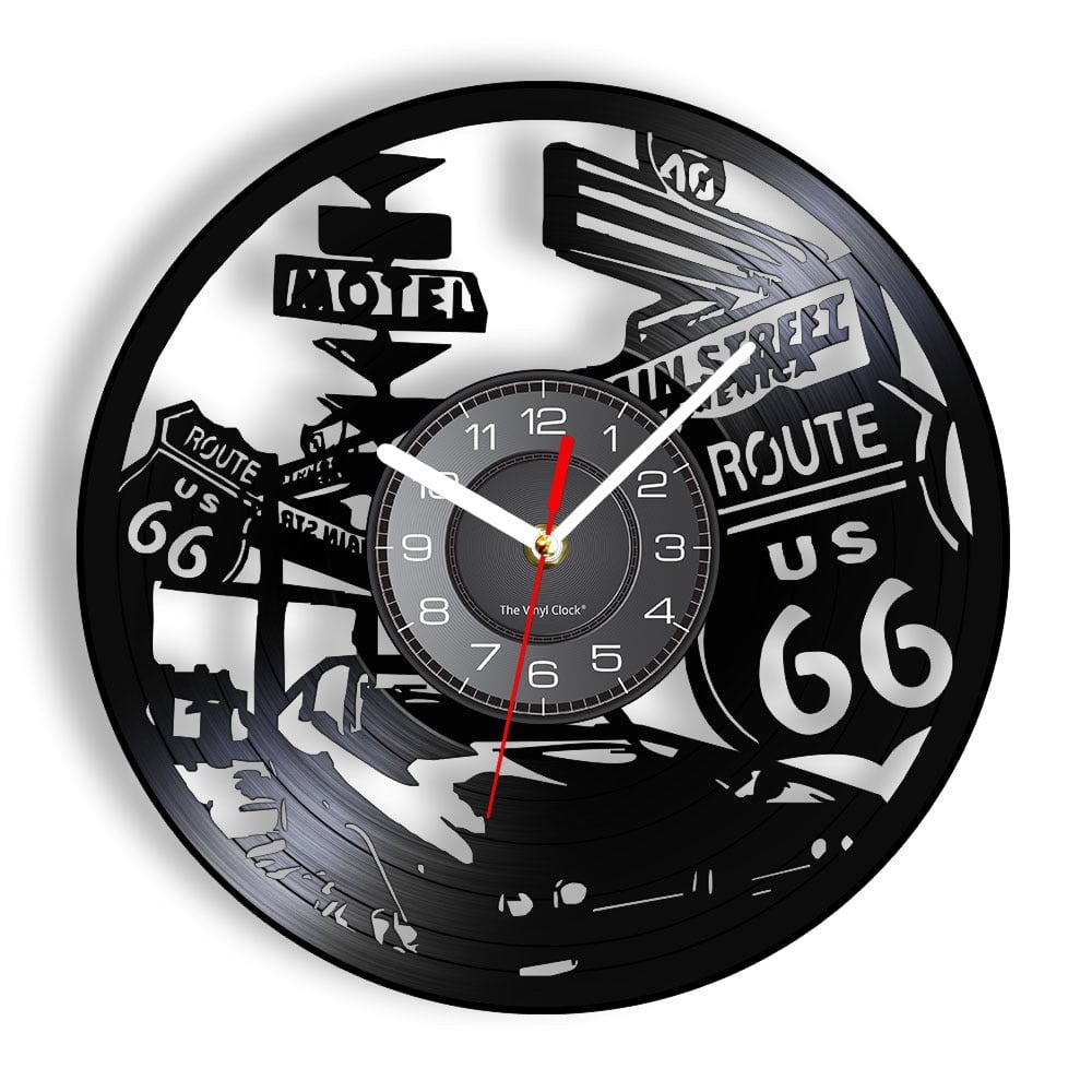 Horloge murale design | Route 66 | Designix - Horloge murales Sans LED 30 cm  - https://designix.fr/