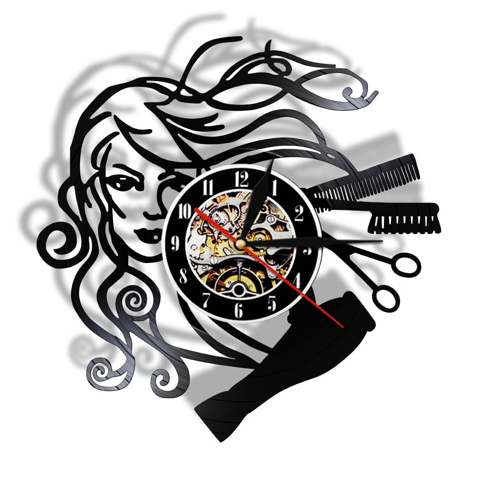 Horloge murale design | Salon de beauté | Designix - Horloge murales Avec LED   - https://designix.fr/