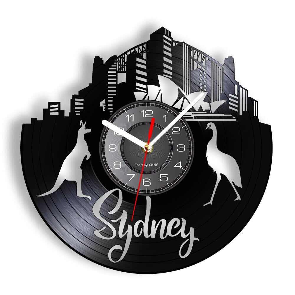 Horloge murale design | Ville de Sydney | Designix - Horloge murales Sans LED 30 cm  - https://designix.fr/