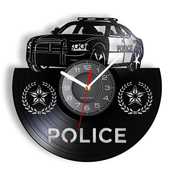Horloge Murale Design | Voiture de Police | Designix - Horloge murales Sans LED 30 cm  - https://designix.fr/