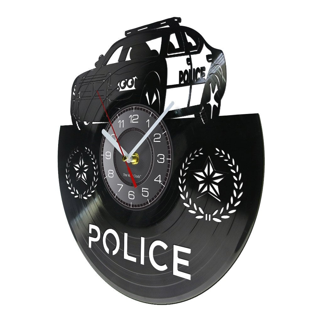 Horloge Murale Design | Voiture de Police | Designix - Horloge murales    - https://designix.fr/