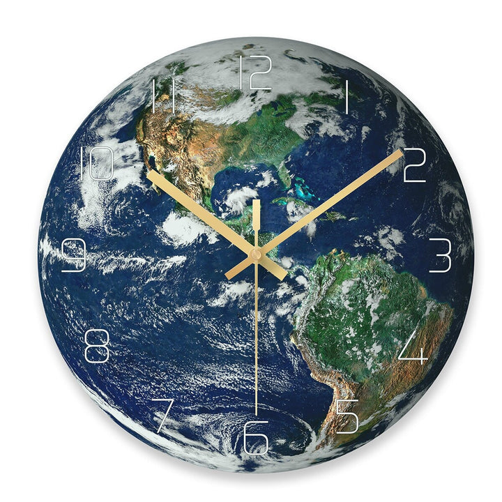 Horloge Murale Design | Vue de l'espace | Designix - Horloge murales Terre 30 cm  - https://designix.fr/