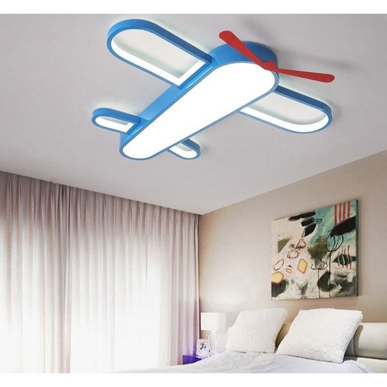 Lampe Avion Ciel Bleu | Biro - Designix Plafonnier D50x6cm | 24w Blanc Froid (6000K à 6500K)