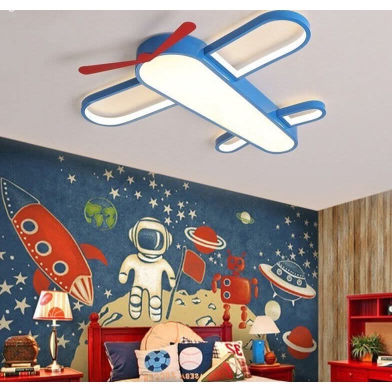Lampe Avion Ciel Bleu | Biro - Designix Plafonnier D50x6cm | 24w Blanc Froid (6000K à 6500K)