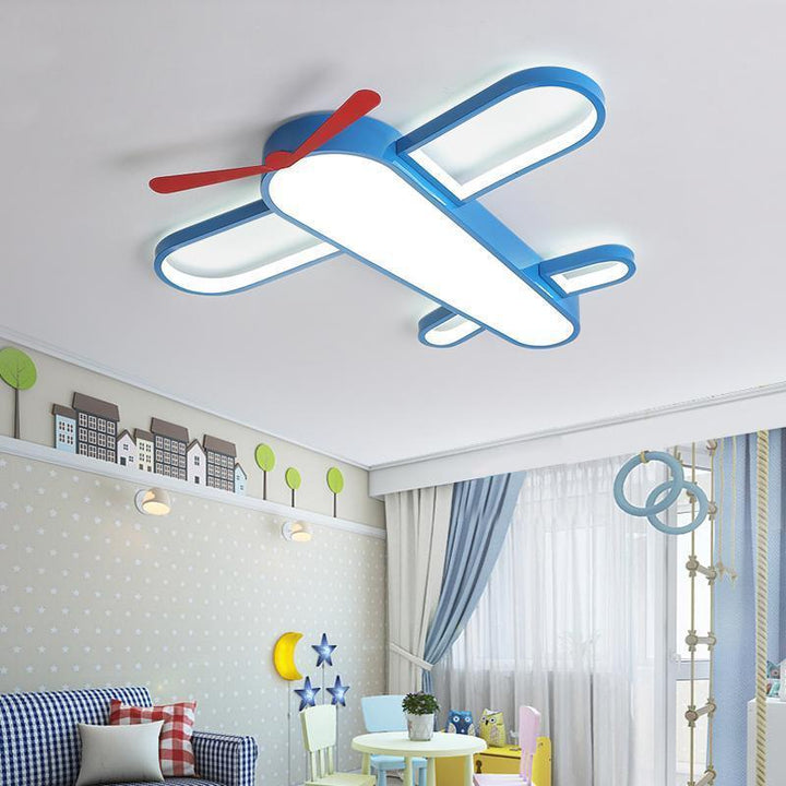Lampe Avion Ciel Bleu | Biro - Designix Plafonnier D50x6cm | 24w Blanc Froid (6000K à 6500K)