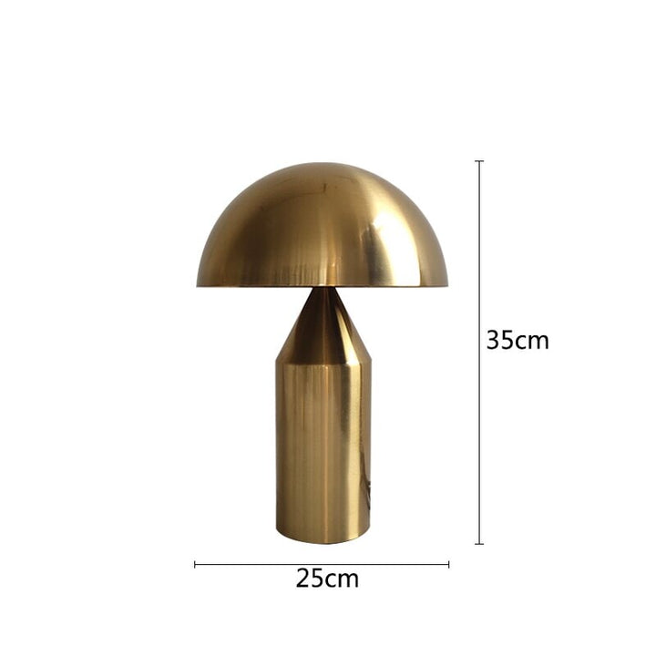 Lampe de Chevet Champignon | Lueur Élégante | Designix - Lampe de chevet Doré 25cm   - https://designix.fr/