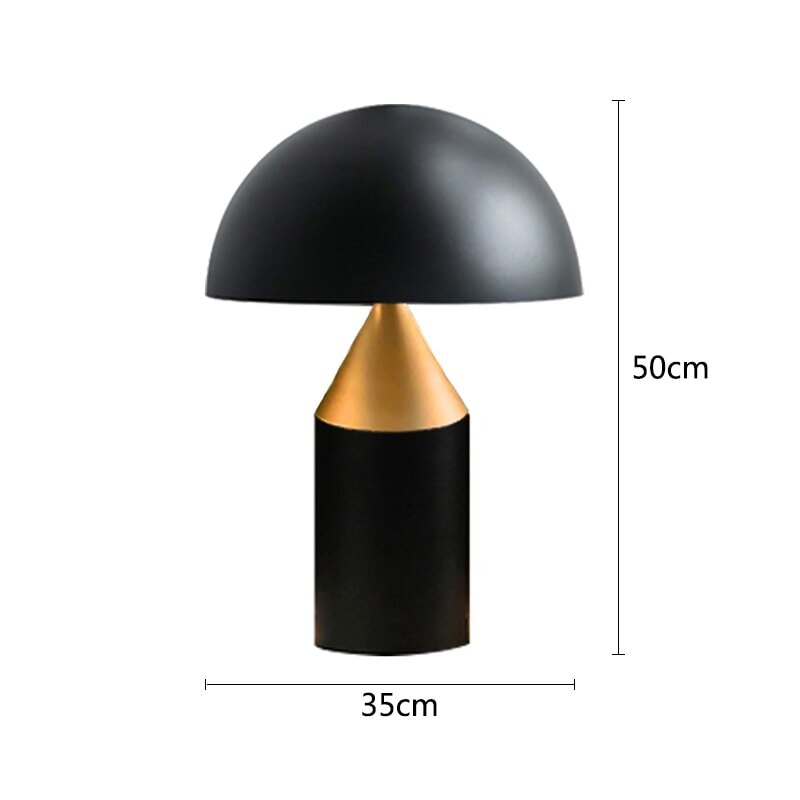 Lampe de Chevet Champignon | Lueur Élégante | Designix - Lampe de chevet Noir et doré 35cm   - https://designix.fr/