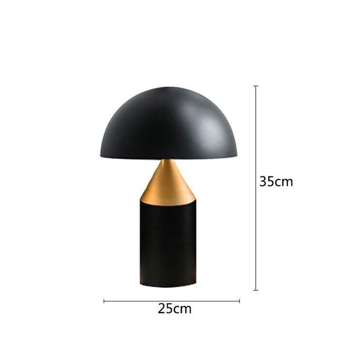 Lampe de Chevet Champignon | Lueur Élégante | Designix - Lampe de chevet Noir et doré 25cm   - https://designix.fr/