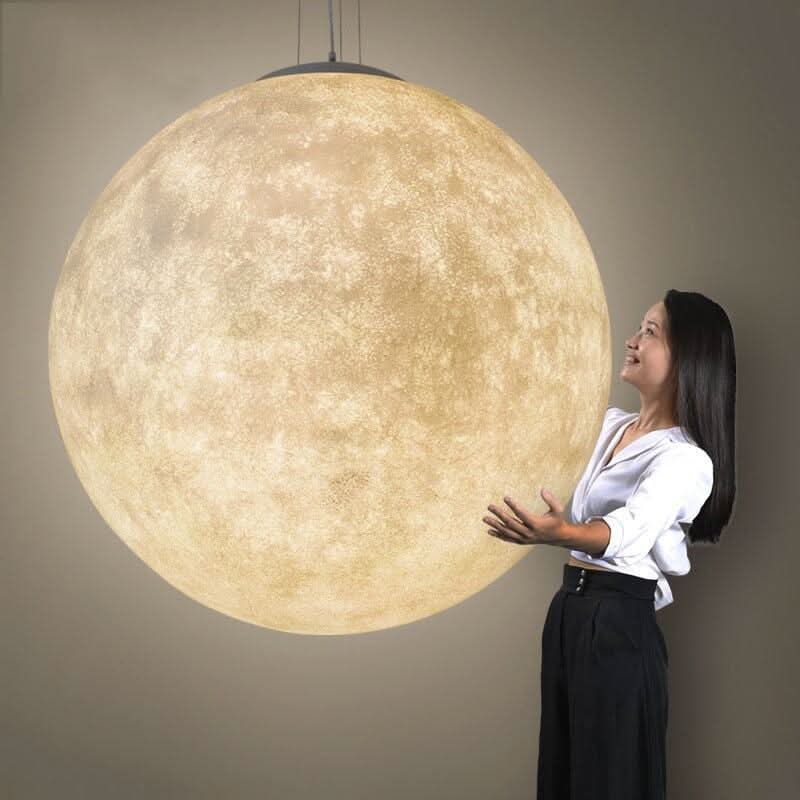 LED 3D Print Moon Pendant Lamp Living Room Bedroom Decoration Hanging Lamp Restaurant Lighting Luminaire Baby Pendant Light | Designix - 0 - https://designix.fr/