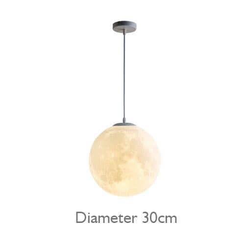 LED 3D Print Moon Pendant Lamp Living Room Bedroom Decoration Hanging Lamp Restaurant Lighting Luminaire Baby Pendant Light | Designix - 0 30cm 12w Cold White - https://designix.fr/