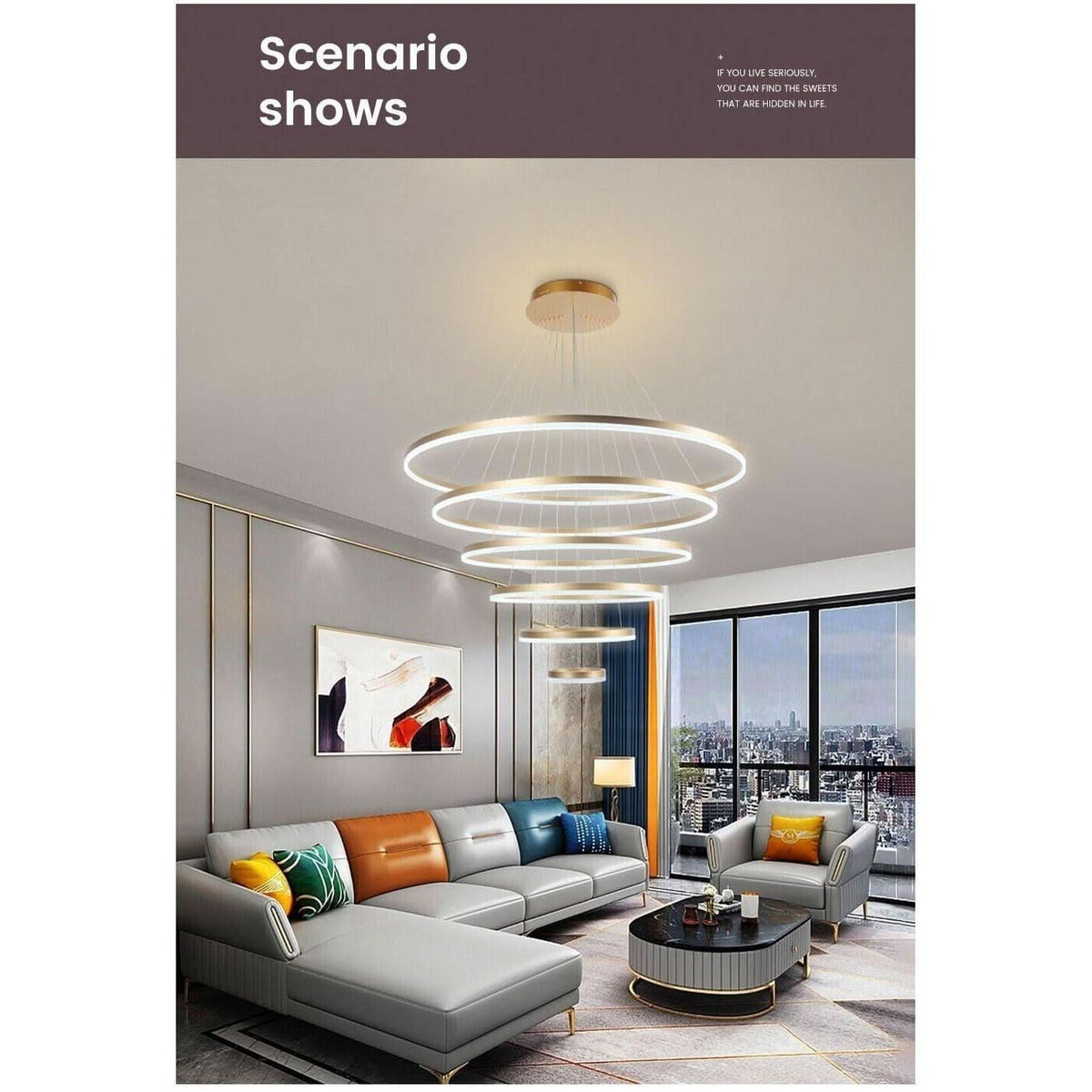 "Lampe Suspendue Anneaux Modernes" | Designix - 2222 - https://designix.fr/