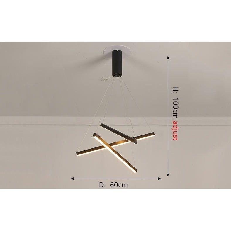Lustre Chic et Moderne | Lueur Fluxion - Designix Lustre 3 Branches Blanc Chaud