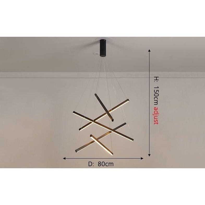 Lustre Chic et Moderne | Lueur Fluxion - Designix Lustre 5 Branches Blanc Chaud