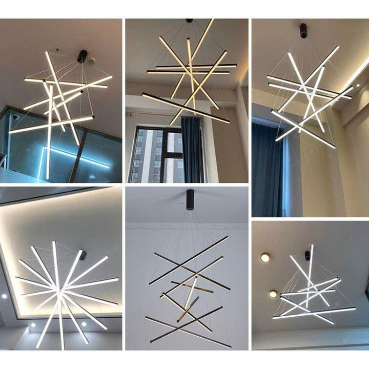 Lustre Chic et Moderne | Lueur Fluxion - Designix Lustre 9 Branches Blanc Chaud