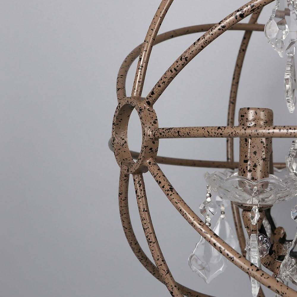 Lustre Vintage Année 70 | Sphère Éclairée - Designix Lustre 4 Lumières