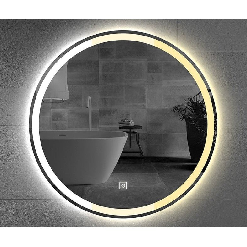 Miroir Rond Salle de Bain LED | Éclat Énigmatique | Designix - Miroir 3 couleurs 50cm  - https://designix.fr/