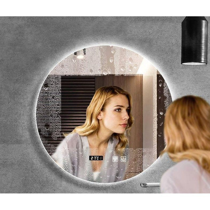 Miroir Rond Salle de Bain | Miroir Éclipsa - Designix Miroir 3 Couleurs | 40cm | Horloge