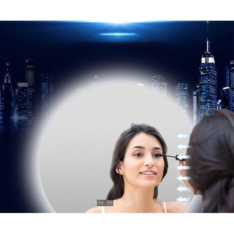 Miroir Rond Salle de Bain | Miroir Éclipsa - Designix Miroir 3 Couleurs | 40cm | Horloge
