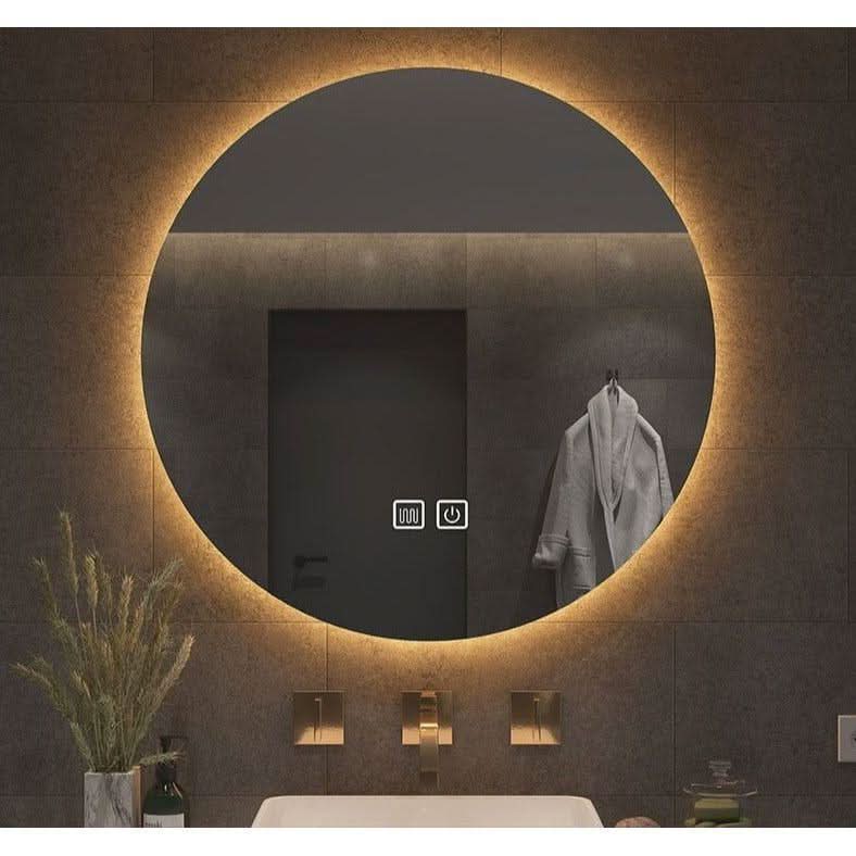 Miroir Rond Salle de Bain | Miroir Éclipsa - Designix Miroir Lumière Chaude | 40cm