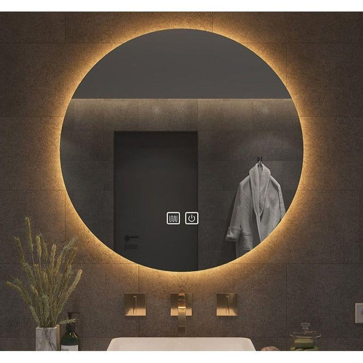 Miroir Rond Salle de Bain | Miroir Éclipsa - Designix Miroir Lumière Chaude | 40cm