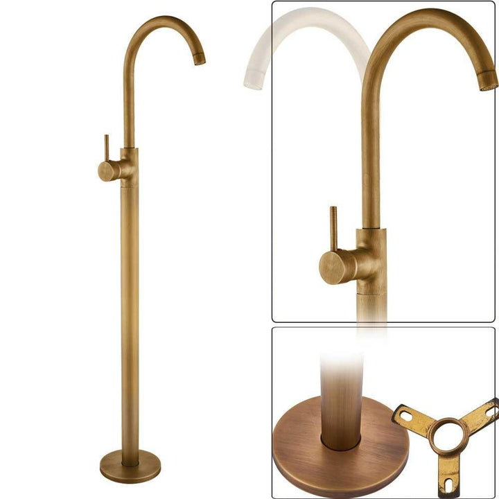 Mitigeur Baignoire au Sol | Élan Contemporain - Designix Mitigeur Lavabo Bronze