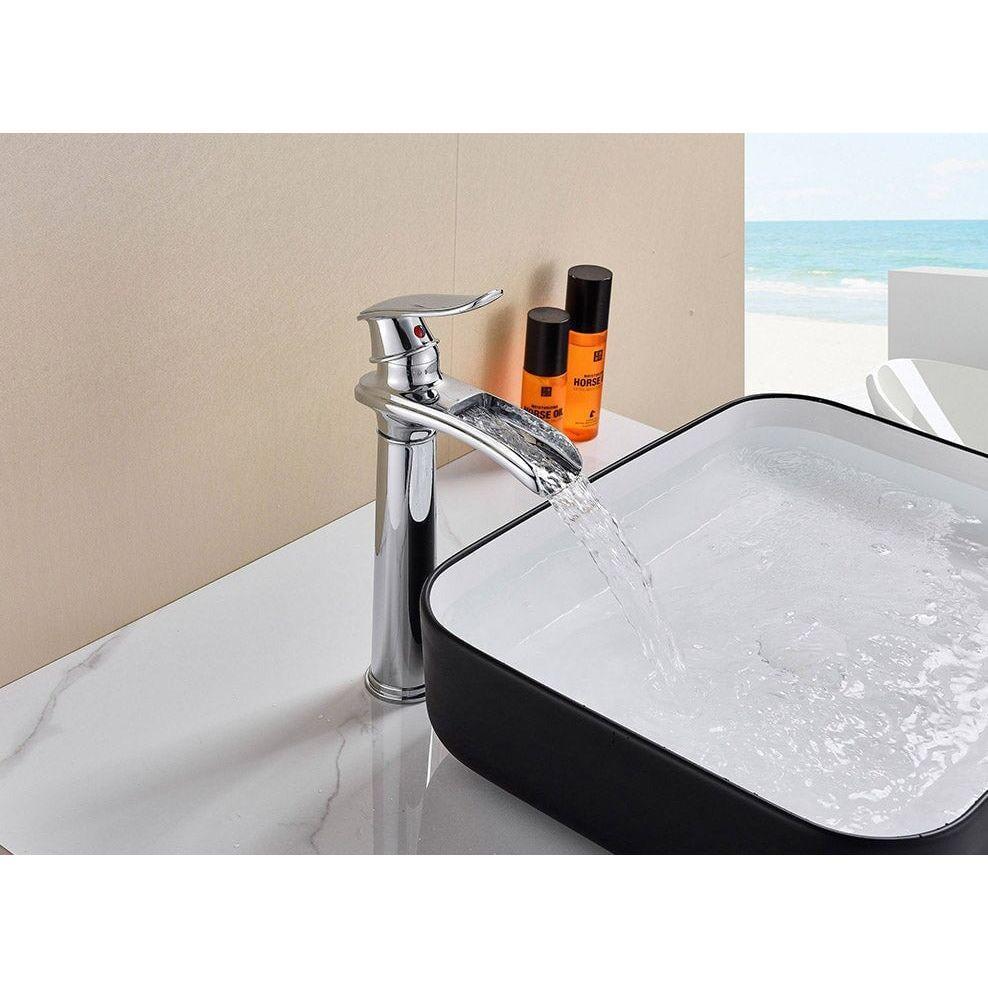Mitigeur Cascade Lavabo | Éclat Créatif - Designix Mitigeur Lavabo 32 cm | Chrome