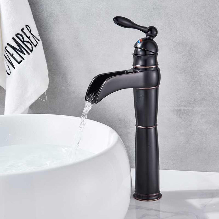 Mitigeur Cascade Lavabo | Esprit Intemporel - Designix Mitigeur Lavabo Noir & Bronze