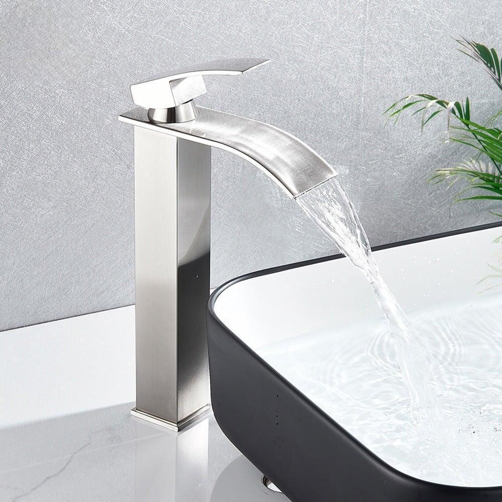 Mitigeur Cascade Lavabo | Essence Chromatique - Designix Mitigeur Lavabo 27 cm | Blanc