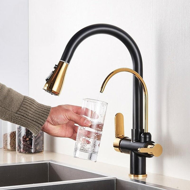 Mitigeur Cuisine à Double Sortie | Élégance Culinaria - Designix Mitigeur cuisine Chromé