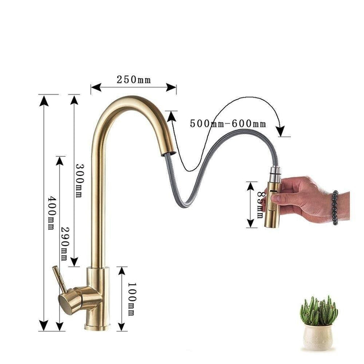 Mitigeur Cuisine avec Douchette Extractible - Designix Mitigeur cuisine Nickel Brossé