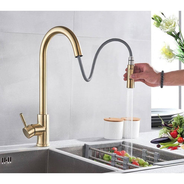 Mitigeur Cuisine avec Douchette Extractible - Designix Mitigeur cuisine Nickel Brossé