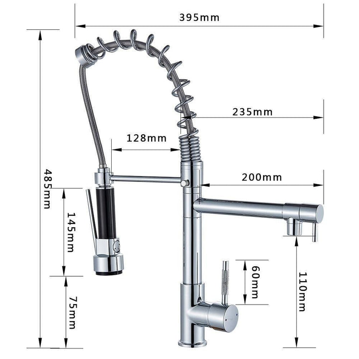 Mitigeur Cuisine Douchette | Raffinement Précis - Designix Mitigeur cuisine Chrome Poignée Poli